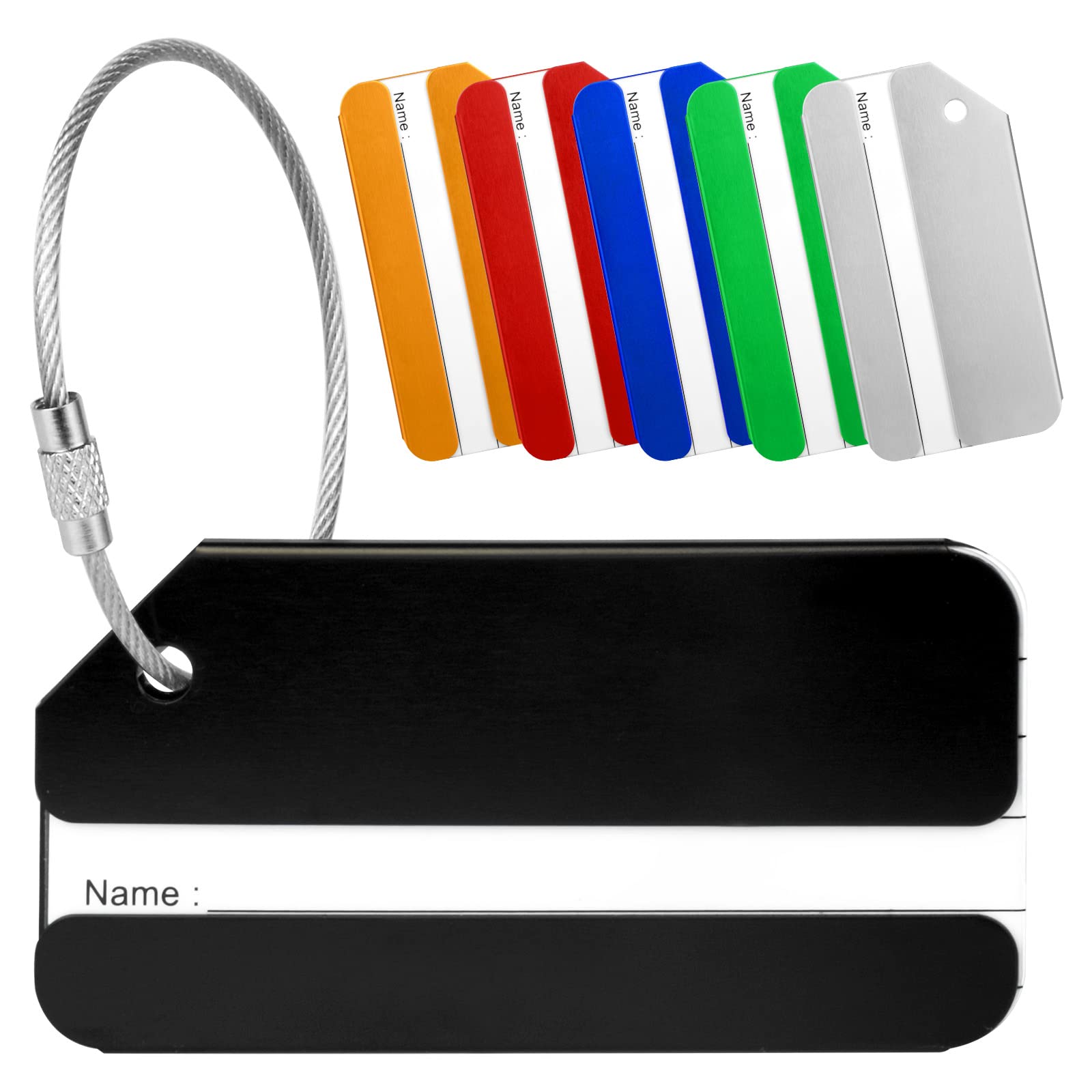 PALAY 6 Pcs Luggage Tags Aluminium Alloy Suitcase Tags Luggage Labels for Suitcases with Steel Loop 6 Colors Travel Tags for Baggage Identity ID Labels PALAY 6 Pcs Luggage Tags Aluminium Alloy Suitcase Tags Luggage Labels for Suitcases with Steel Loop 6 Colors Travel Tags for Baggage Identity ID Labels